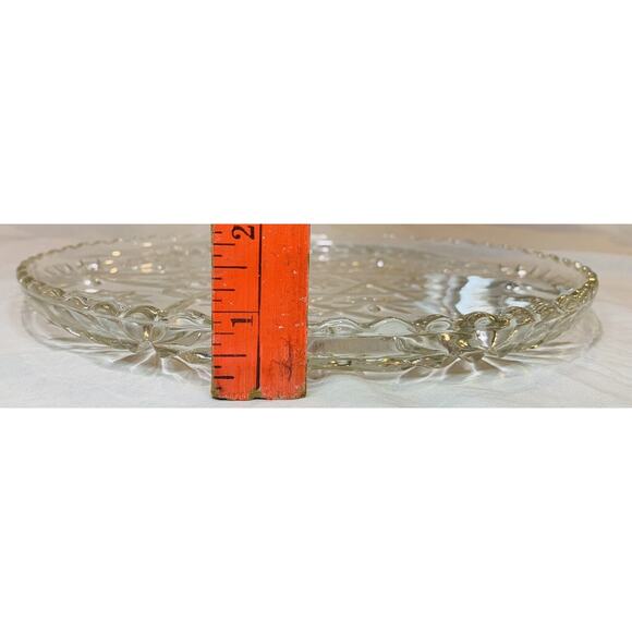 Anchor Hocking Glass Platter 11" Round Cake Plate Star Of David Clear Serving - Picture 6 of 7
